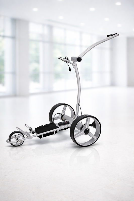 “ProFold 3-Wheel Electric Golf Trolley – Foldable, Lightweight & Ready-to-Use (UK & EU Stock)” ✅ It highlights: Professional feel (“ProFold”) Key features (3-wheel, foldable, electric) Ease & readiness (in-stock, ready-to-use) Target regions (UK & Europe)